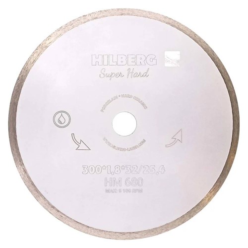 Диск алмазный по керамограниту Hilberg Super Hard 300х32/25.4мм (HM680)