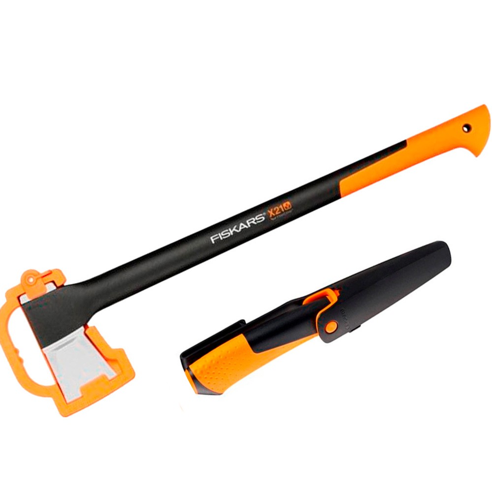 Набор Fiskars топор-колун Х21 + универсальный нож с точилкой