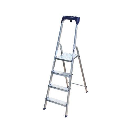 Стремянка Алюмет 4 ступени алюминиевая с пластиковым органайзером