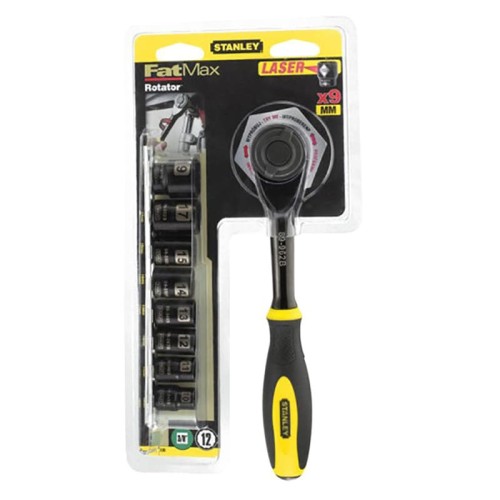 Набор STANLEY FatMax рукоятка с храповым механизмом + торцевые головки 3/8" 9 предметов 0-94-606