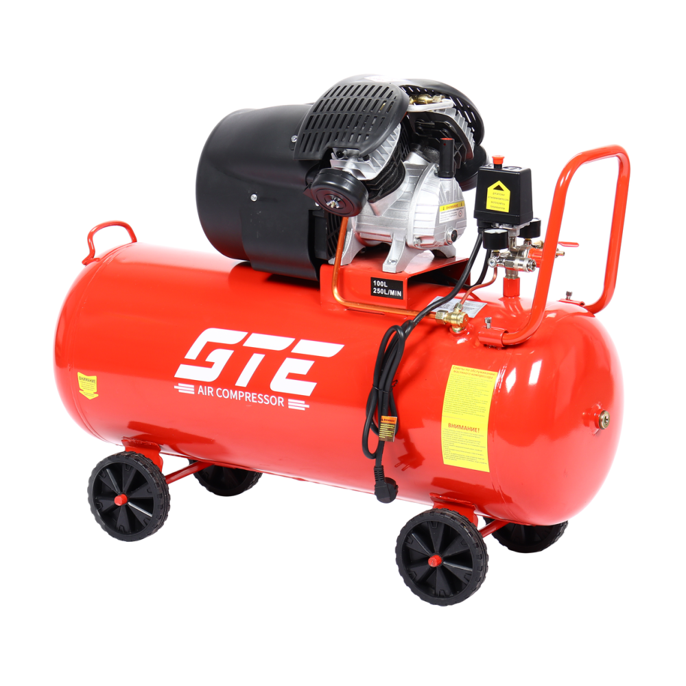 Компрессор поршневой с прямым приводом 220В 250л/мин. ресивер-100л V-образный GTE