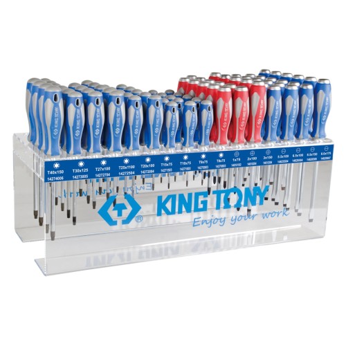 Стенд с силовыми отвертками и отвертками TORX, серии 1461, 1462, 1427, 96 предметов KING TONY 31516M
