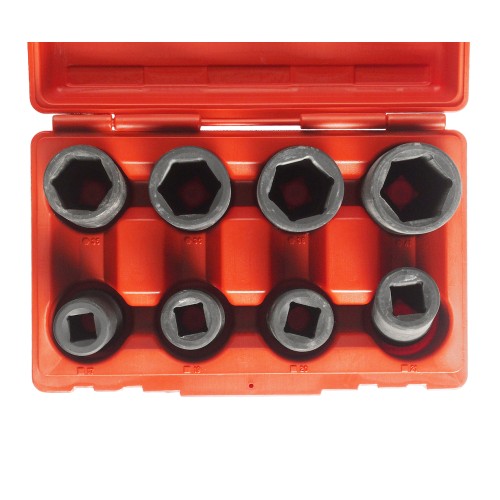 Набор головок торцевых 3/4" для колесных гаек и футурок грузовых автомобилей 8 предметов в кейсе JTC
