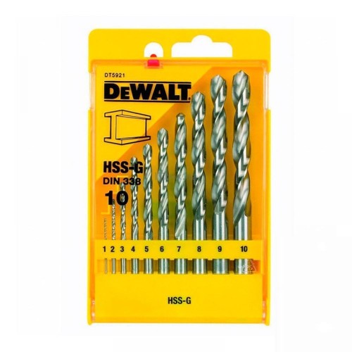 Набор сверл по металлу DeWalt HSS-G DT5921 1-10мм 10шт
