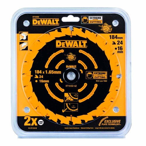 Диск пильный по дереву DeWalt CONSTRUCTION DT10302 184х16мм 24T
