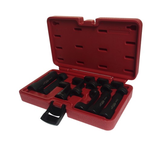 Набор головок для кислородных датчиков (3/8"-13,14,17мм; 1/2"-19,21мм) 10 предметов JTC