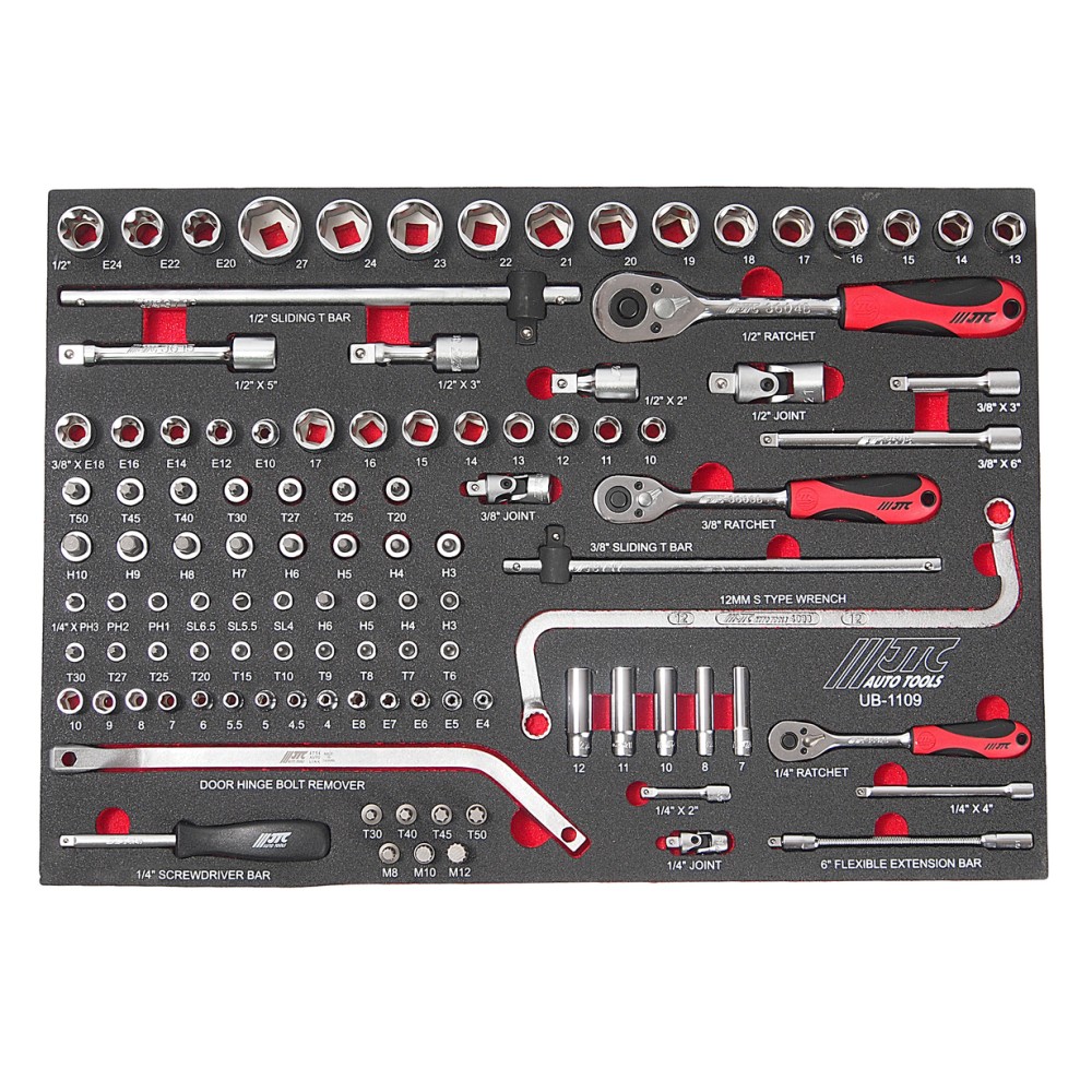 Набор инструментов 109 предметов слесарно-монтажный в ложементе JTC