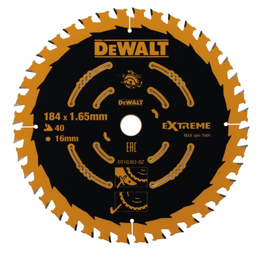 Диск пильный по дереву DeWalt CONSTRUCTION DT10303 184х16мм 40T