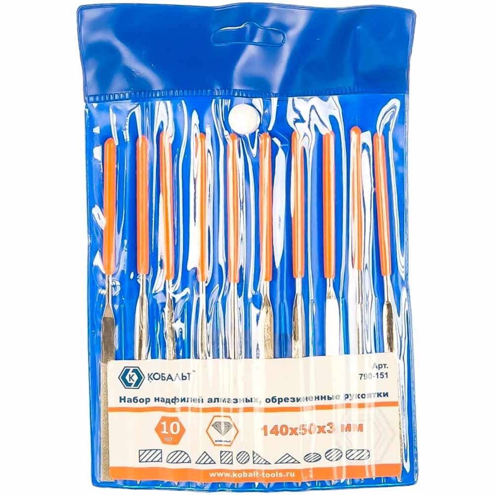 Набор надфилей Кобальт 140х50х3мм 10шт
