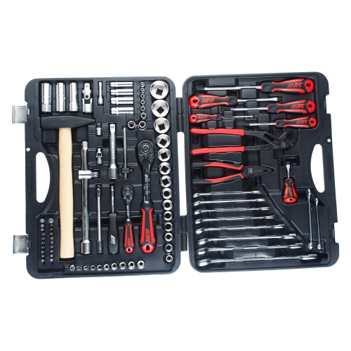 Набор инструментов 90 предметов слесарно-монтажный 1/4",1/2" 6-ти гранных в кейсе JTC