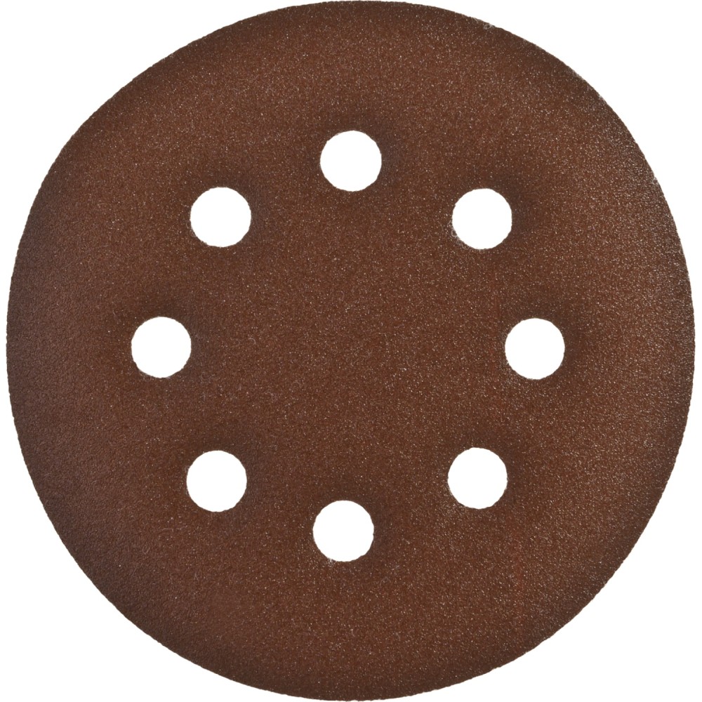 Круг шлифовальный ЗУБР _СТАНДАРТ_ из абразивной бумаги на велкро основе, 8 отв., Р180, 125мм, 5шт