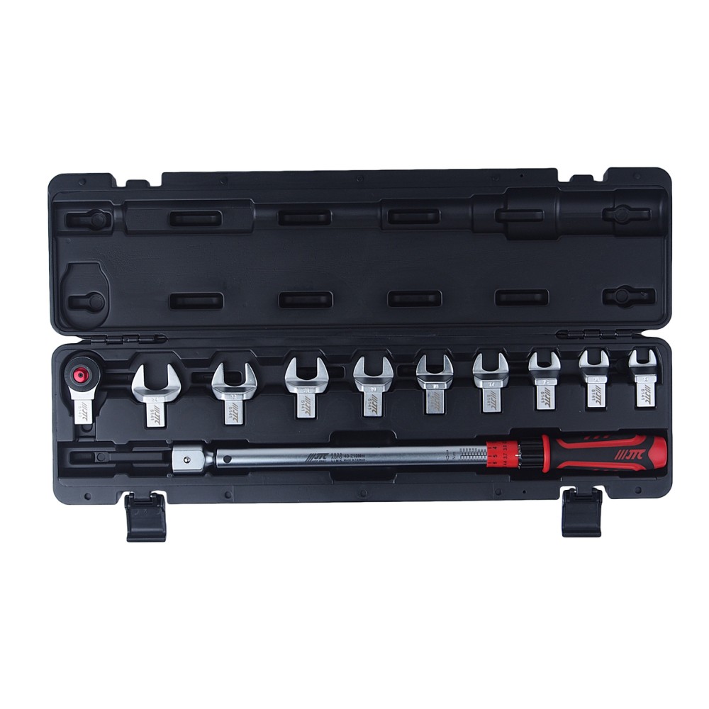 Ключ динамометрический 40-210Нм 14-18мм с насадками 13-30мм 11 предметов JTC