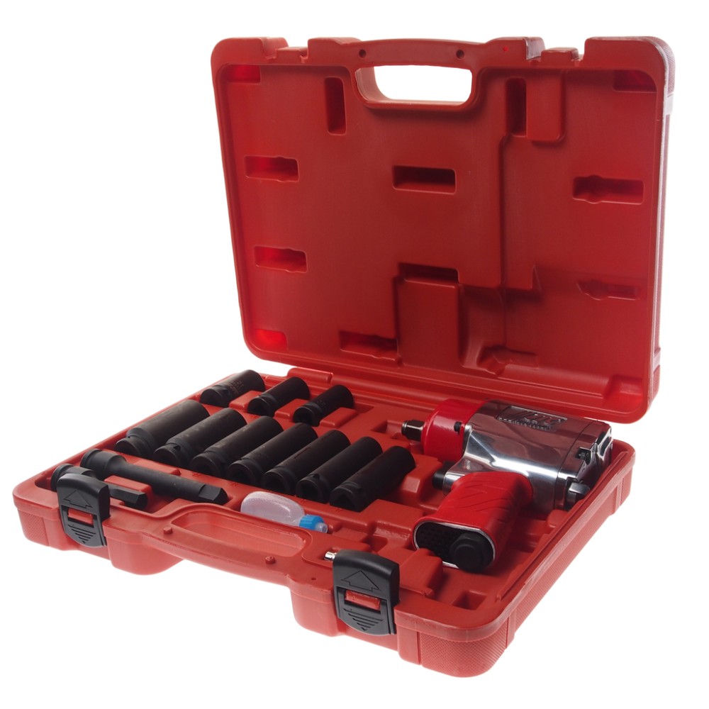 Набор инструментов для шиномонтажа (пневмогайковерт JTC-5812 1/2" 1085Нм) 15 предметов в кейсе JTC JTC-7663K2