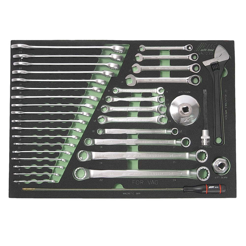 Набор инструментов 35 предметов слесарно-монтажный (VAG) в ложементе JTC