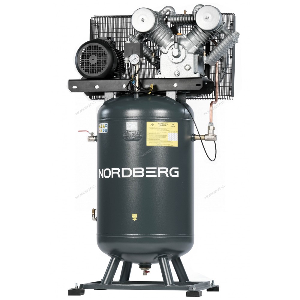 Компрессор вертикальный поршневой с ременной передачей 380В, ресив. 270л, 1400л/мин NORDBERG NCPV300