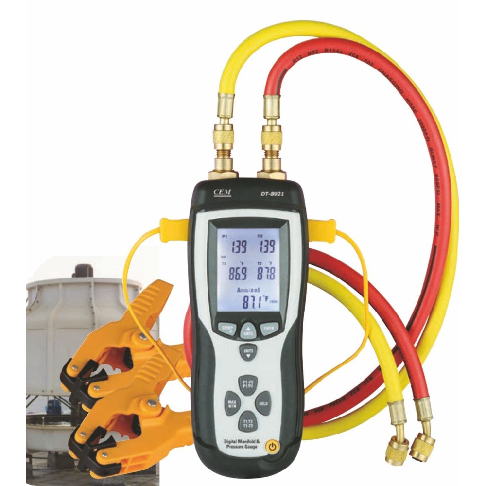 Манометр дифференциальный двухканальный - термометр СЕМ DT-8921