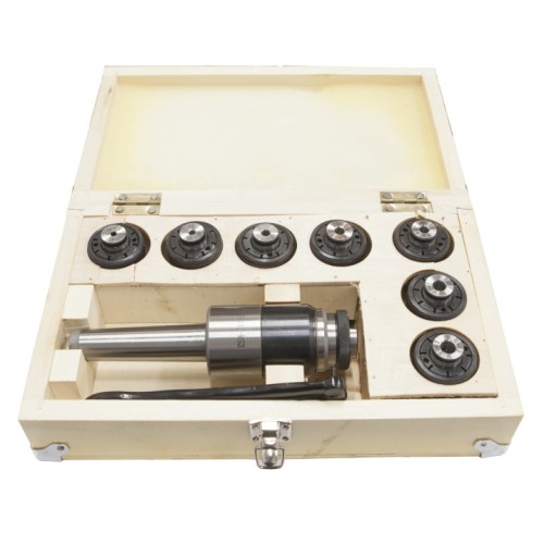 Патрон резьбонарезной МТ-3 под винт и набором цанг М12 (комплект 7шт.)