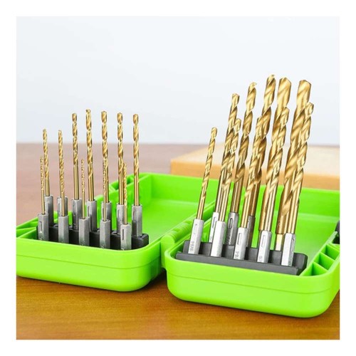 Набор сверл по металлу Greenworks HSS-TiN 1.5-8мм 22шт