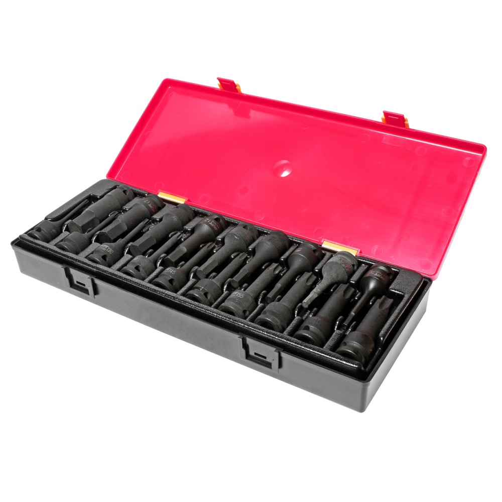 Набор головок торцевых 1/2" TORX,HEX ударных 19 предметов в кейсе JTC