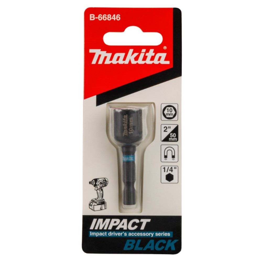 Головка Makita магнитная торцевая 1/4" 10x50мм (B-66846)