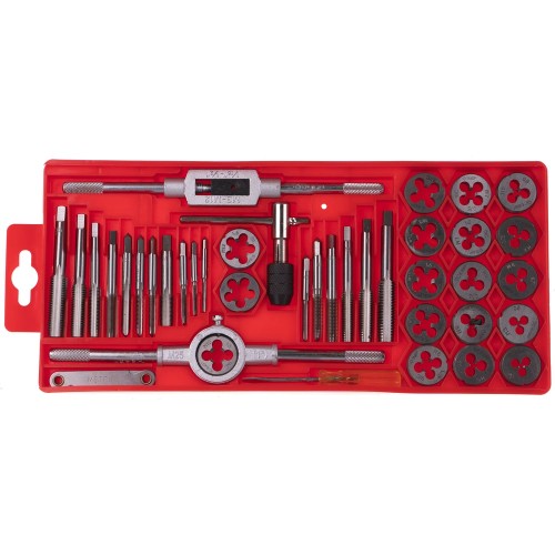 ЗУБР 40 предм., сталь 9ХС, набор метчиков и плашек в пластиковом боксе (2810-H40)