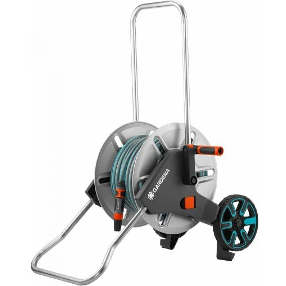 Тележка для шланга Gardena CleverRoll M металлическая + шланг + комплект фитингов