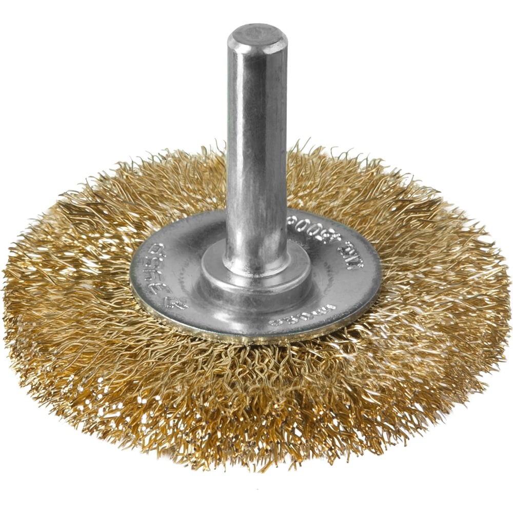 ЗУБР 50 мм, витая стальная латунированная проволока 0.3 мм, щетка дисковая для дрели, Профессионал (3520-050)
