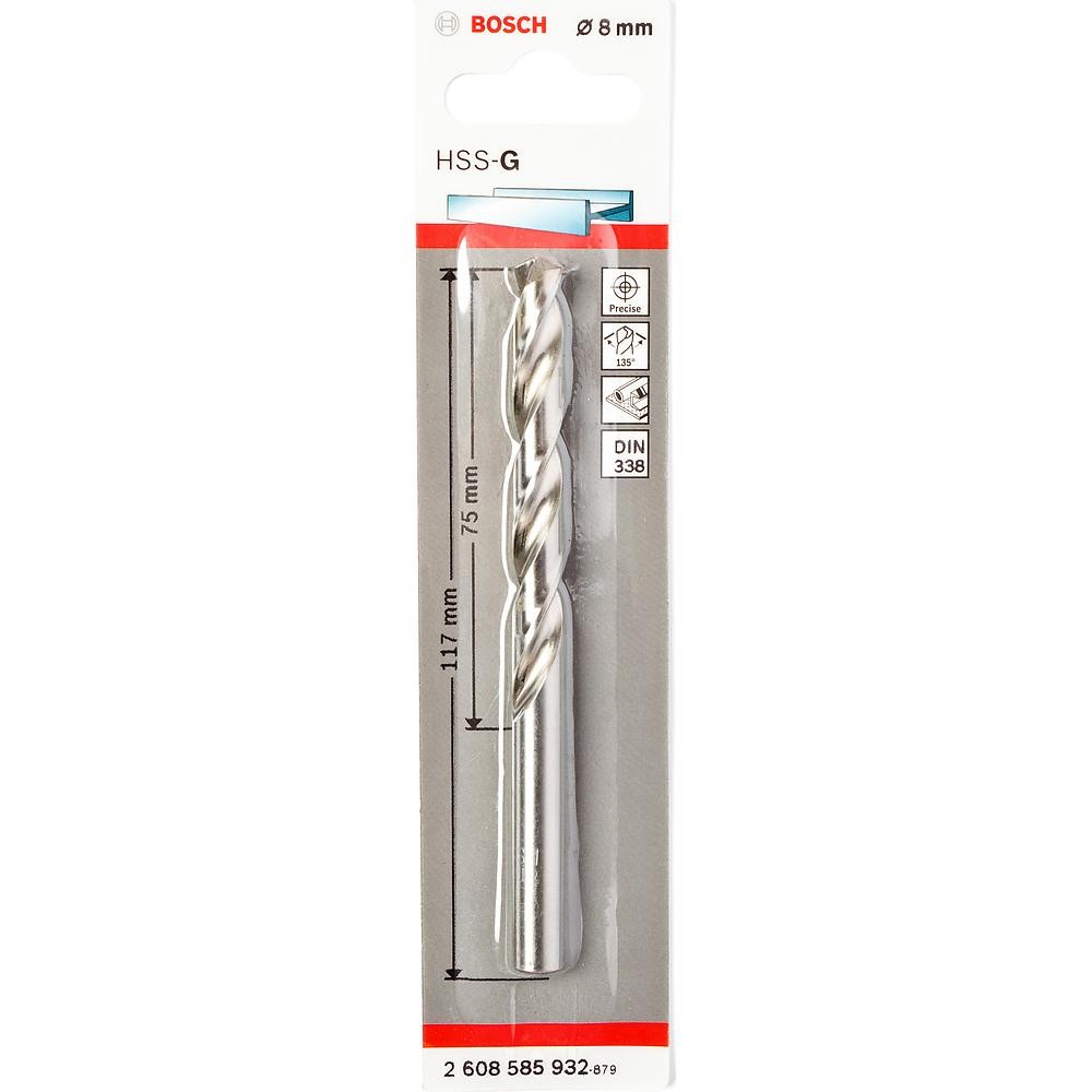 Сверло по металлу Bosch HSS-G Standard 8х117мм (932)