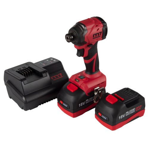 Аккумуляторный шуруповерт, ударный, 18 В, 4 предмета, кейс MIGHTY SEVEN DS-202A