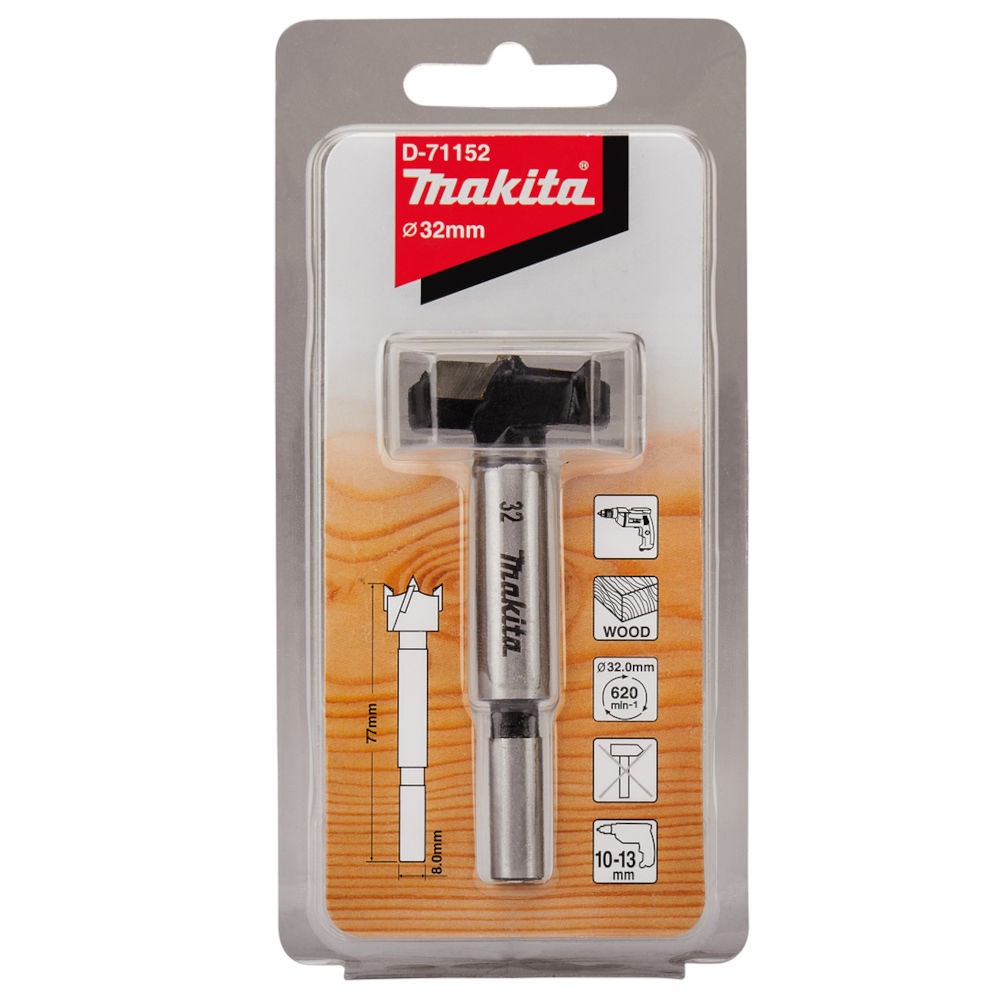 Сверло Форстнера по дереву Makita STANDARD 32x77мм (D-71152)