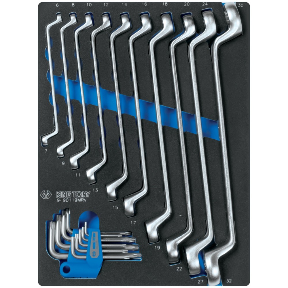 Набор накидных ключей и TORX L-образных ложемент KINGTONY 19 предметов