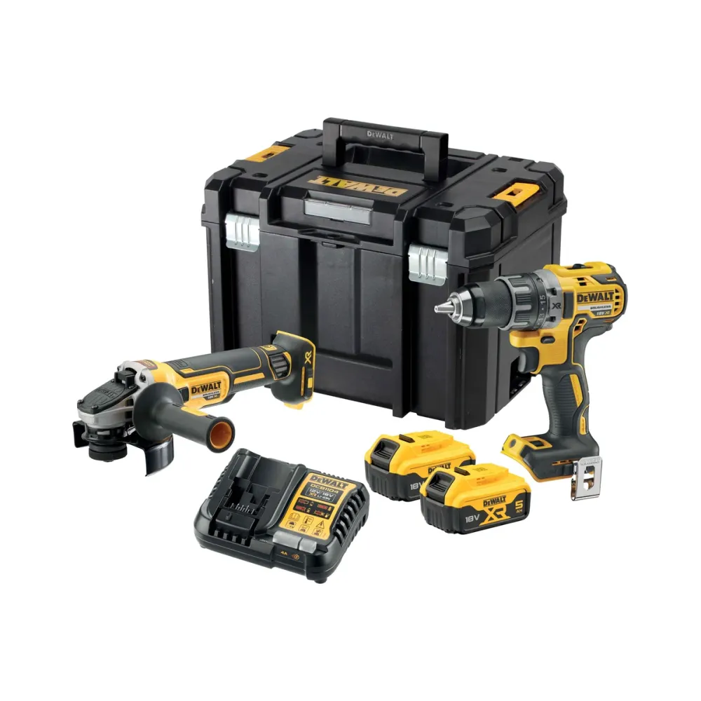 Шуруповерт аккумуляторный DeWalt DCD791 + УШМ DeWalt DCG405 (DCK2020P2T)