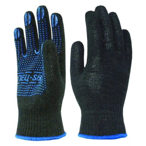 Перчатки х/б СПЕЦ-SB с ПВХ 10класс (черные)