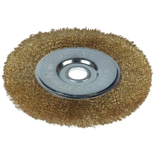 Щётка для УШМ плоская, латунированная, 125 мм Вихрь
