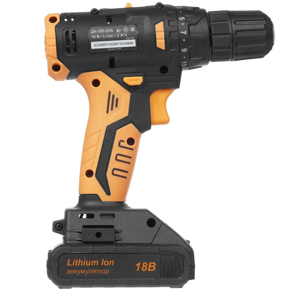 Дрель-шуруповерт аккумуляторная Вихрь ДА-18Л-2К/Б (бесщеточный двигатель)