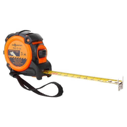 Рулетка измерительная Квалитет 3м х 16мм с двумя фиксаторами магнитная РАЗ-3-16