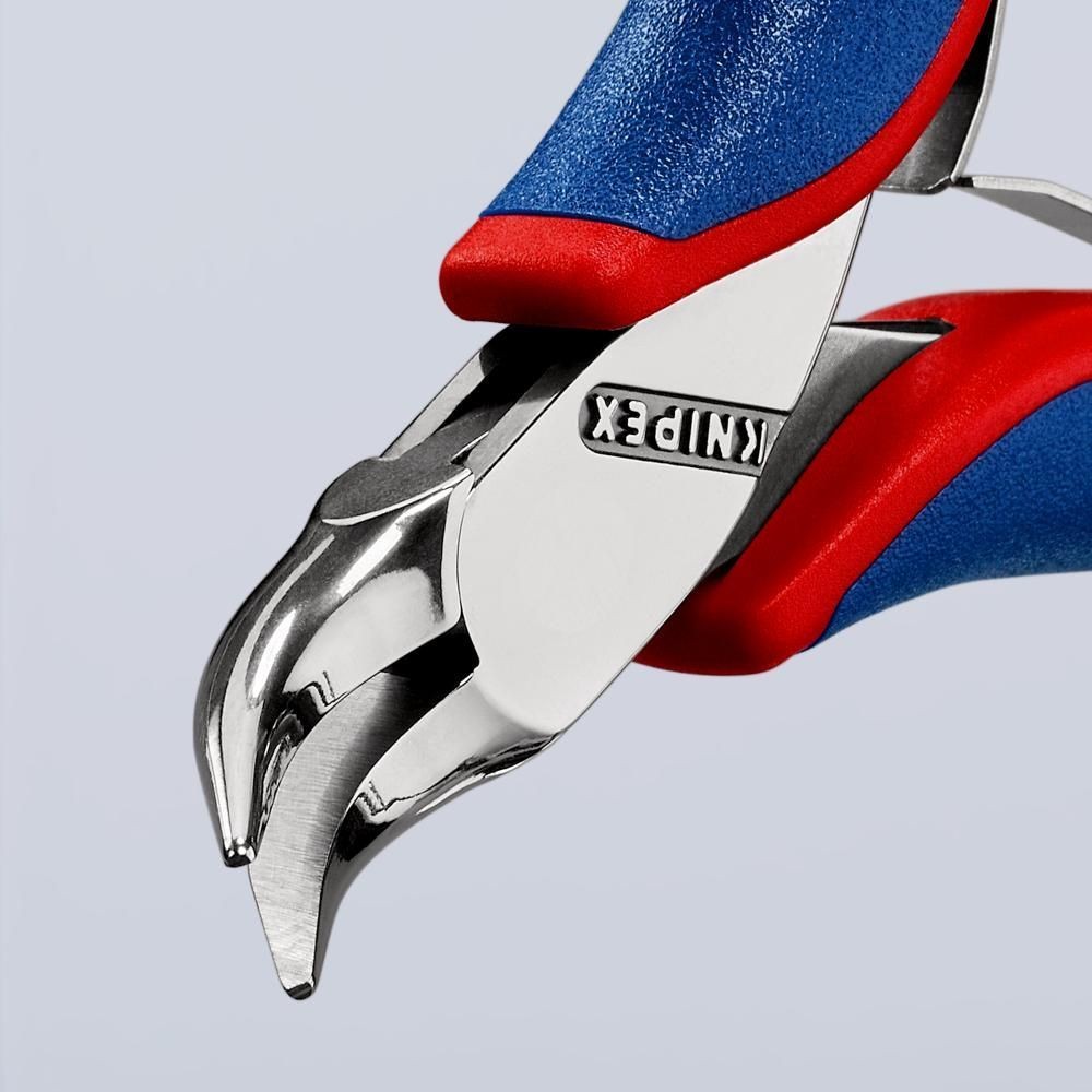 Плоскогубцы захватные для электроники, плоскокруглые губки 45°, 115 мм, 2-комп ручки