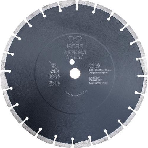 Диск алмазный KEOS Professional сегментный (асфальт) 350мм/25,4/20 (DBA02.350)