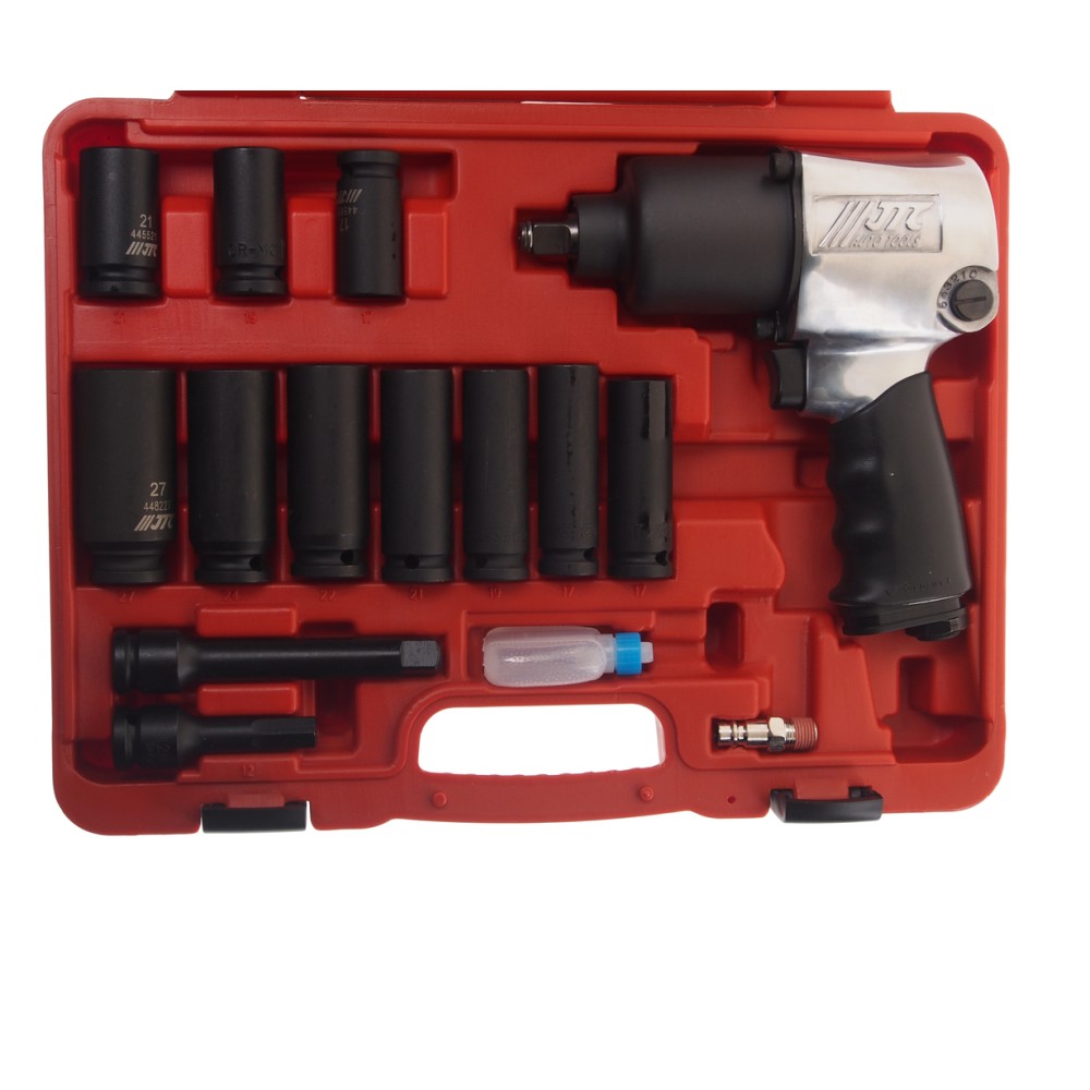 Набор инструментов для шиномонтажа (пневмогайковерт JTC-3202 1/2" 624Нм) 15 предметов в кейсе JTC JTC-7663K1