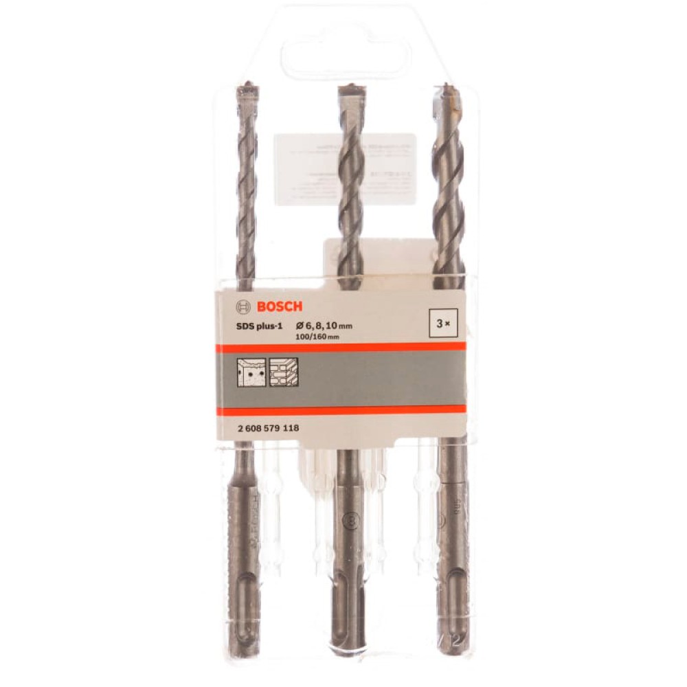 Набор буров SDS-plus-1X Bosch 6-10мм 3шт (118)