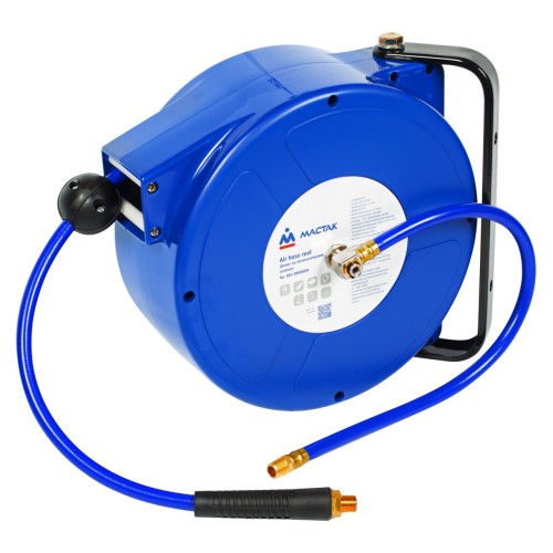 Шланг пневматический 8х12 мм, 8 м, на автоматической катушке, полиуретановый, резьба 1/4" МАСТАК 681