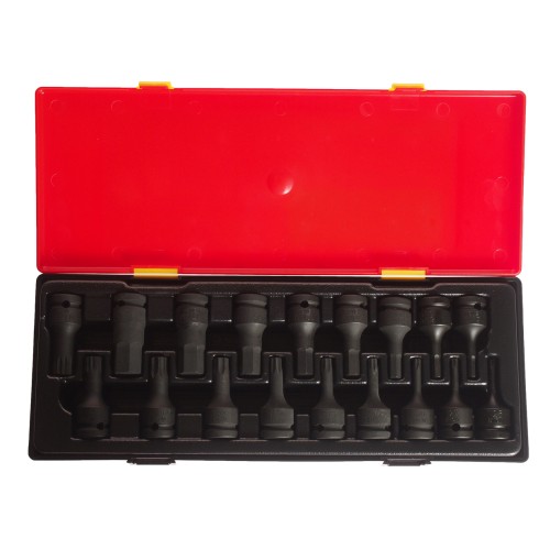 Набор головок торцевых 1/2" 60мм ударных 18 предметов в кейсе JTC