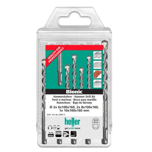 Набор буров SDS-plus Heller 6-10мм 5шт (16895)
