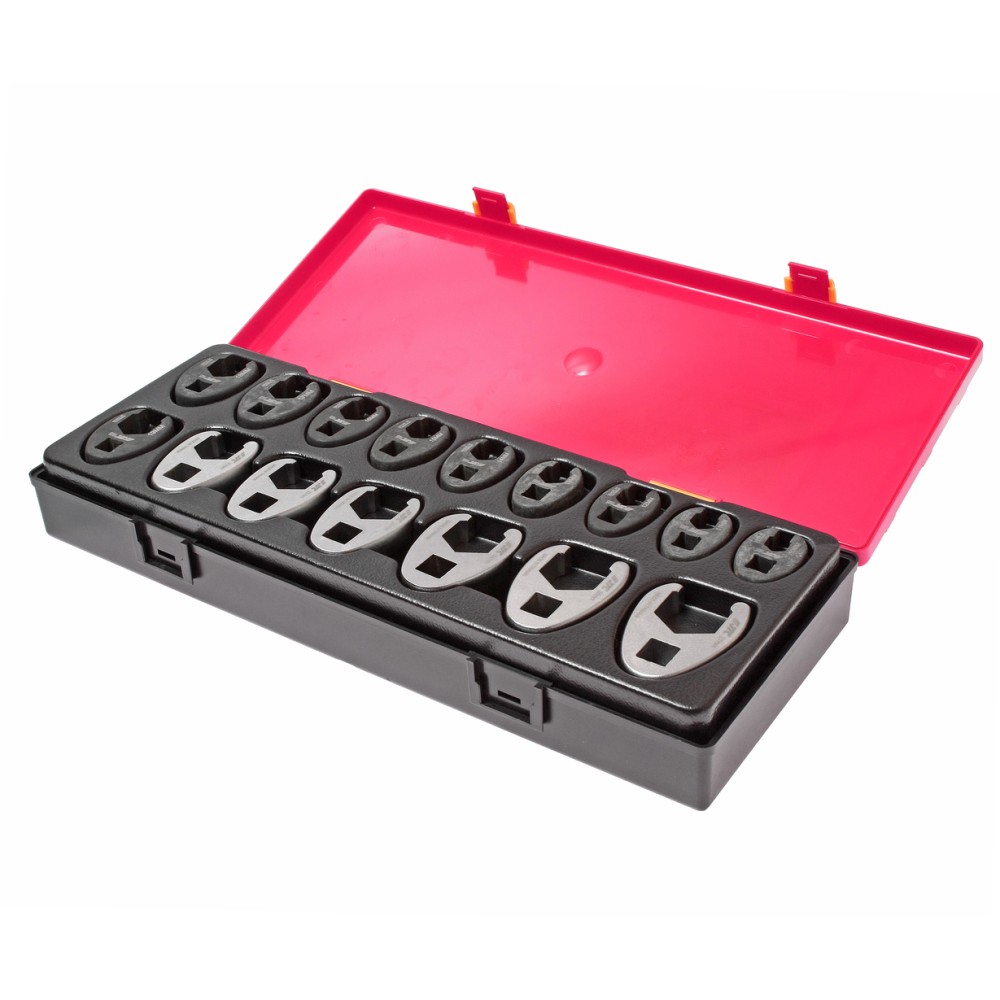 Набор ключей разрезных 10-19мм 3/8" , 21-27мм 1/2" односторонних 16 предметов в кейсе JTC