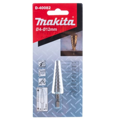 Сверло по металлу Makita HSS ступенчатое 4-12мм (D-40082)