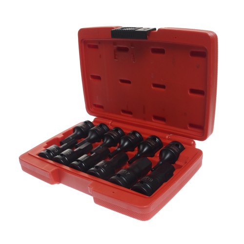 Набор головок ударных 1/2" HEX H4-19мм L=60мм 12 предметов в кейсе JTC