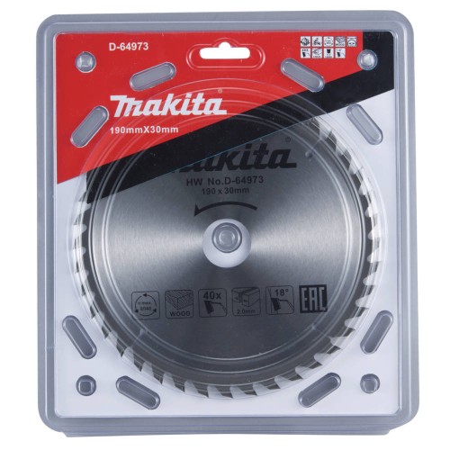 Диск пильный по дереву Makita 190x30мм 40T (D-64973)