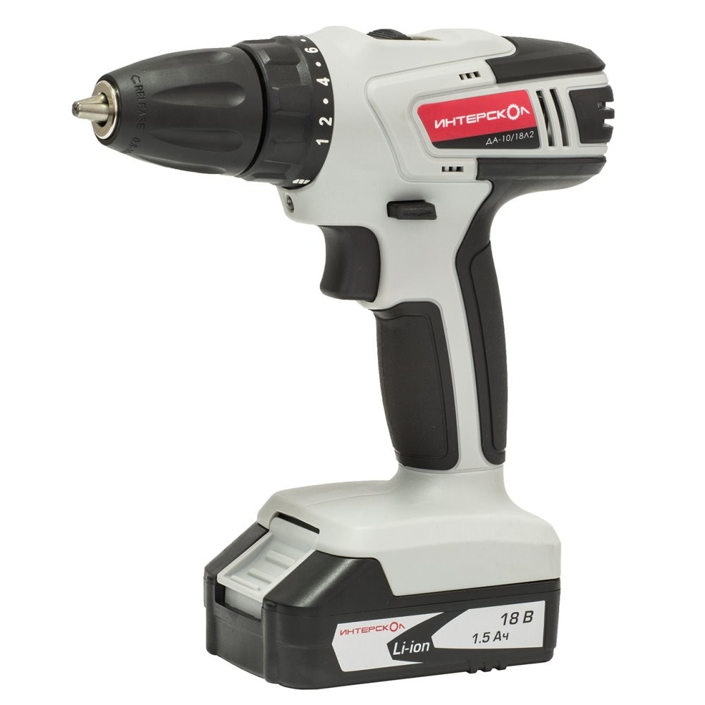 Аккумуляторная дрель-шуруповерт ИНТЕРСКОЛ ДА-10/18Л2 АПИ