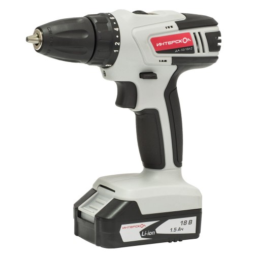 Аккумуляторная дрель-шуруповерт ИНТЕРСКОЛ ДА-10/18Л2 АПИ
