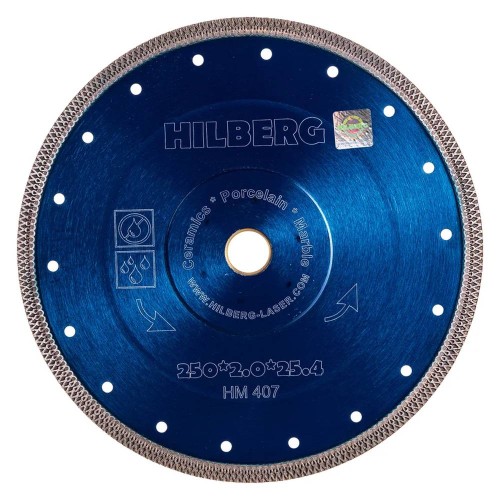Диск алмазный по керамике и керамограниту Hilberg 250х25.4/22.2мм (HM407)